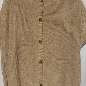 NWT Tan Knit Short Sleeve Sweater